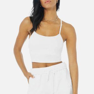 Alo Alosoft Ribbed Crop Calm Tank Size Medium - color white - NEW